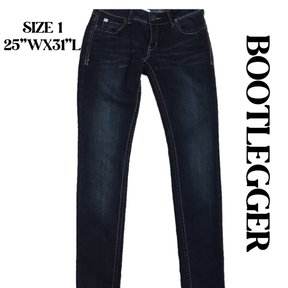 BOOTLEGGER PARADISE SKINNY JEANS NWOT SIZE 1 25”WX31”L
